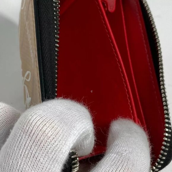 Christian Louboutin Wallet Coin Compartment craft logo Zip Around coin purse - Picture 5 of 16